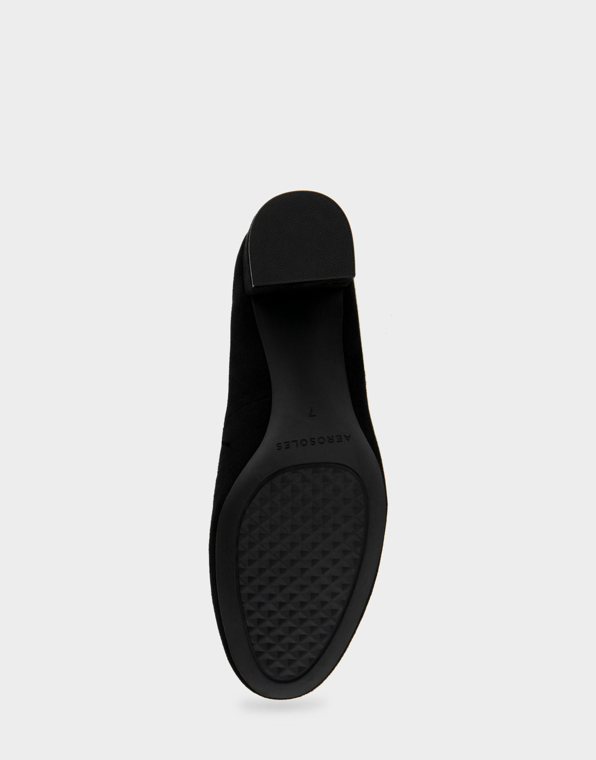 Aerosoles Ebel Black Genuine Suede Mid Heel Pump