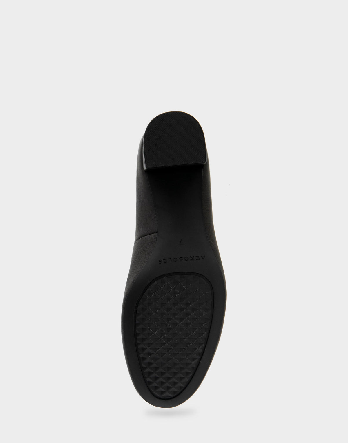 Aerosoles Ebel Black Genuine Leather Mid Heel Pump