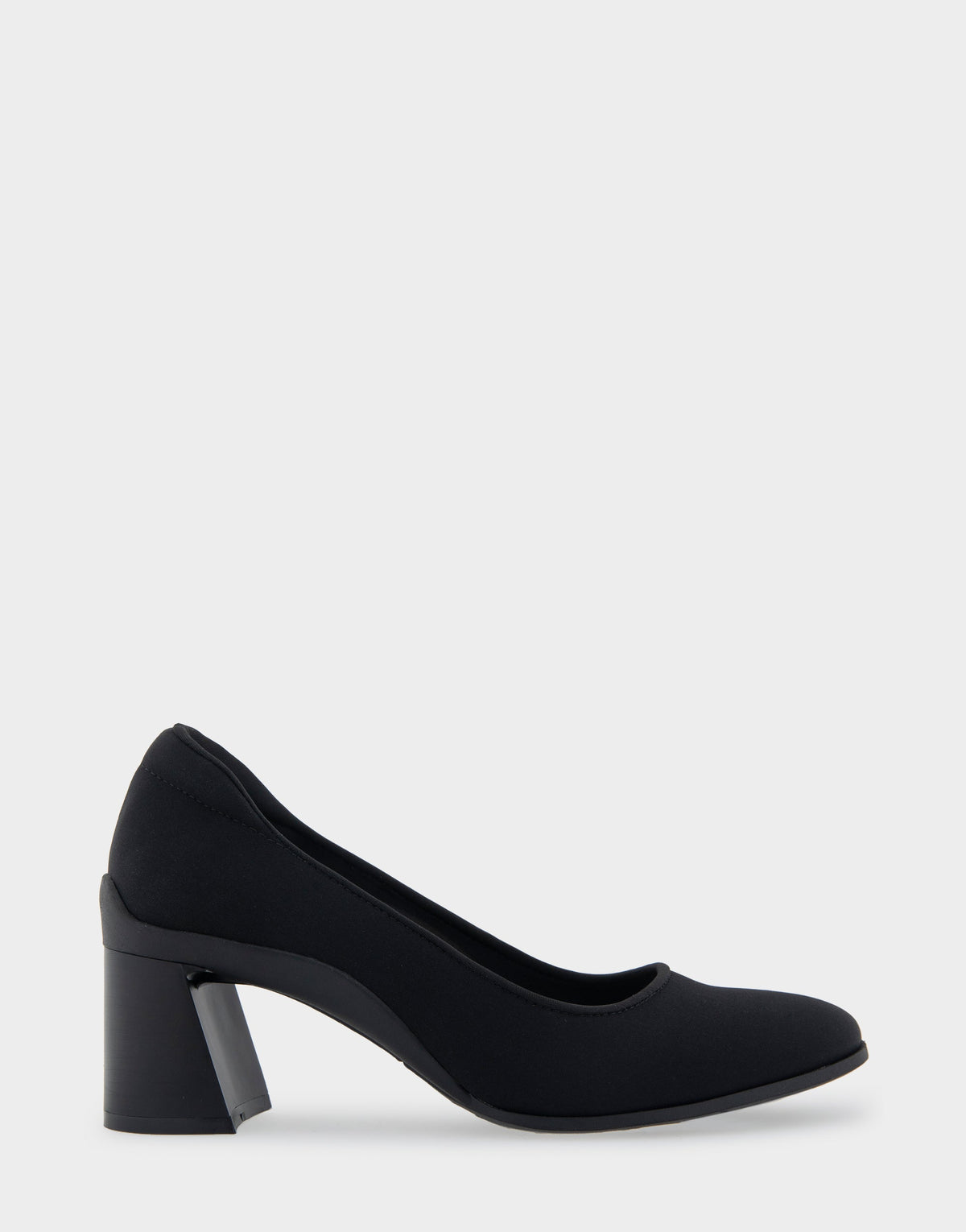 Aerosoles Casta Black Stretch Gabardine Fabric Mid Heel Pump