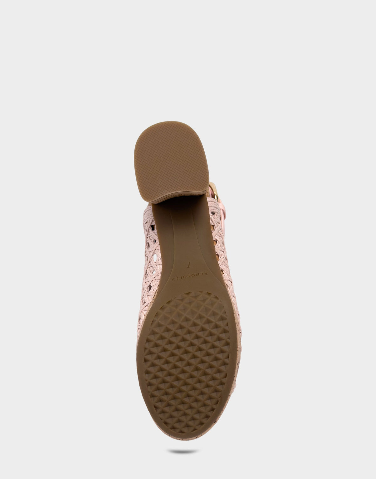 Aerosoles Women's Platform Sandal In Pale Pink Embroidered Raffia
