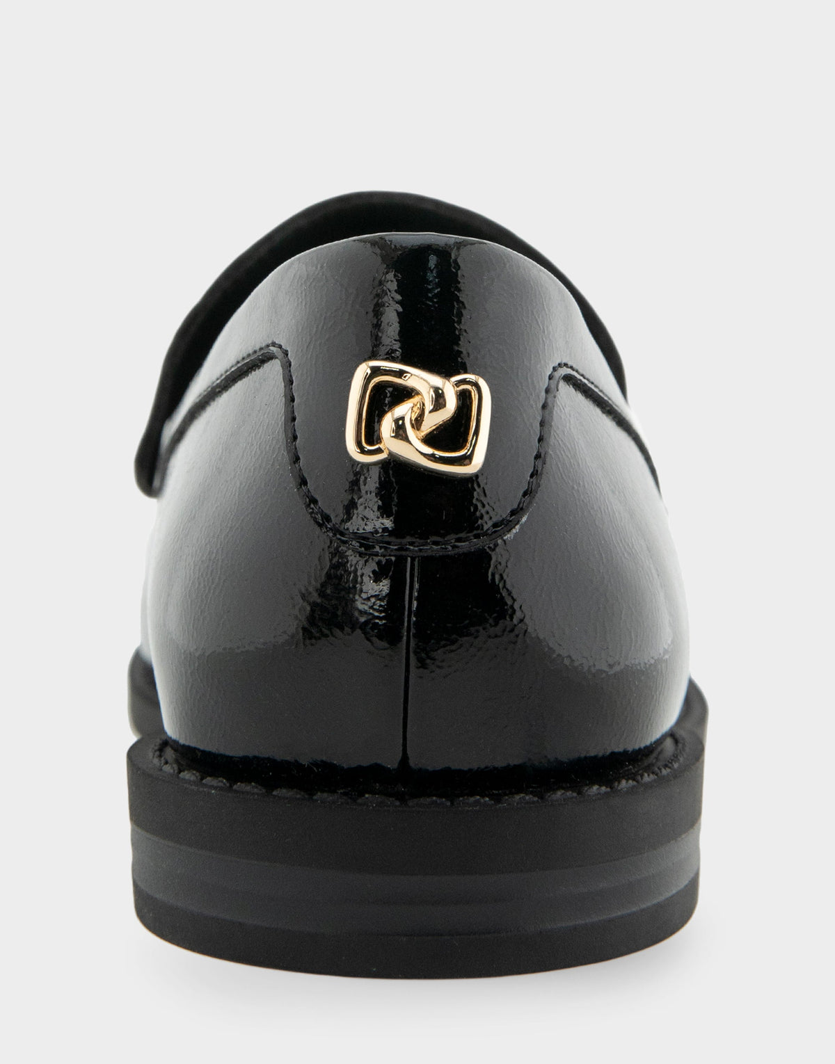 Aerosoles Sienna Black Crinkled Patent Faux Leather Lightweight Flexible Tailored Weejun Loafer