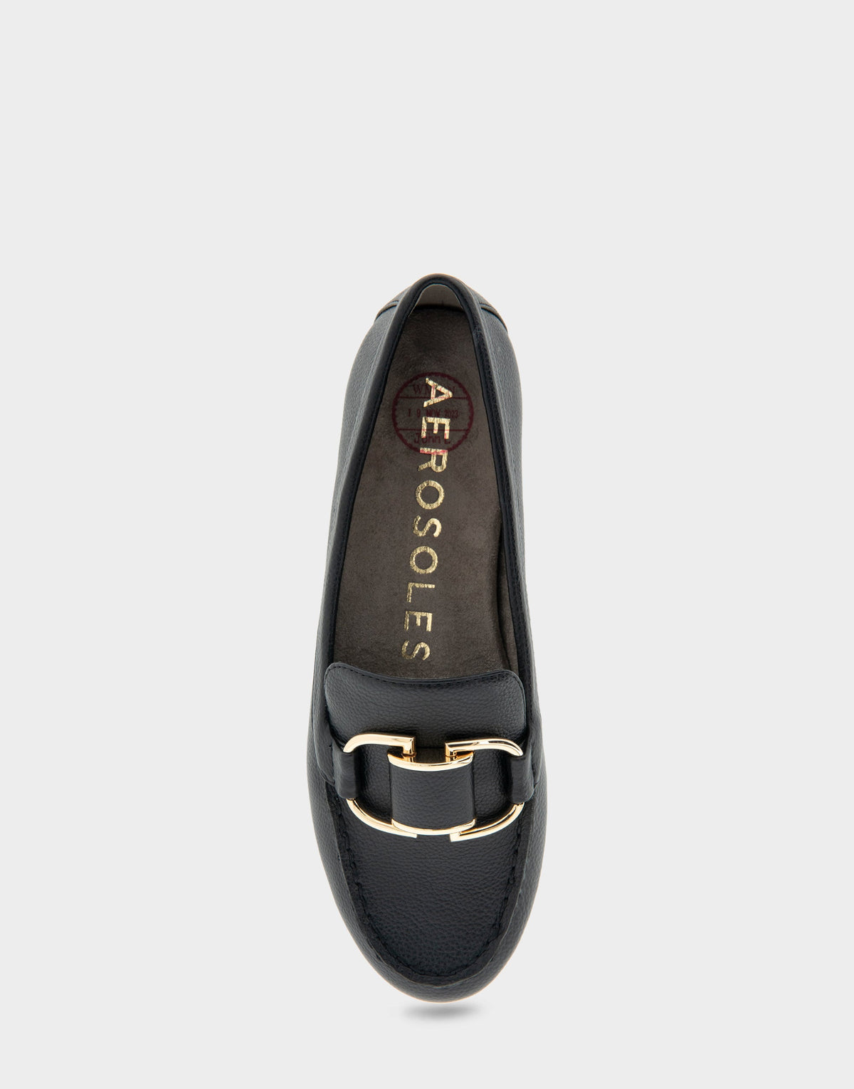 Aerosoles Denver Black Faux Leather Ornamented Loafer