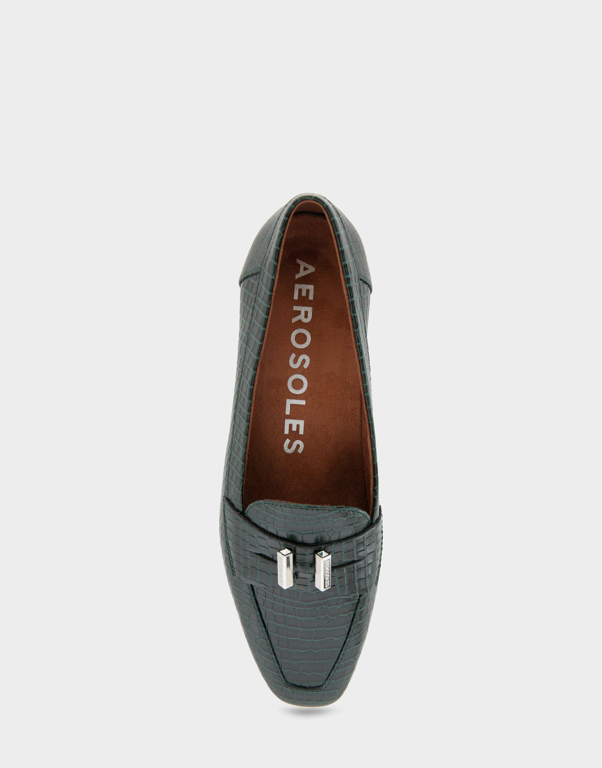 Aerosoles Women's Tailored Loafer in Pine Embossed Croco