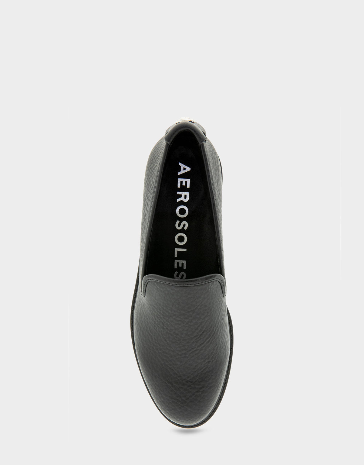 Aerosoles Women's Tailored Loafer in Black Faux Leather