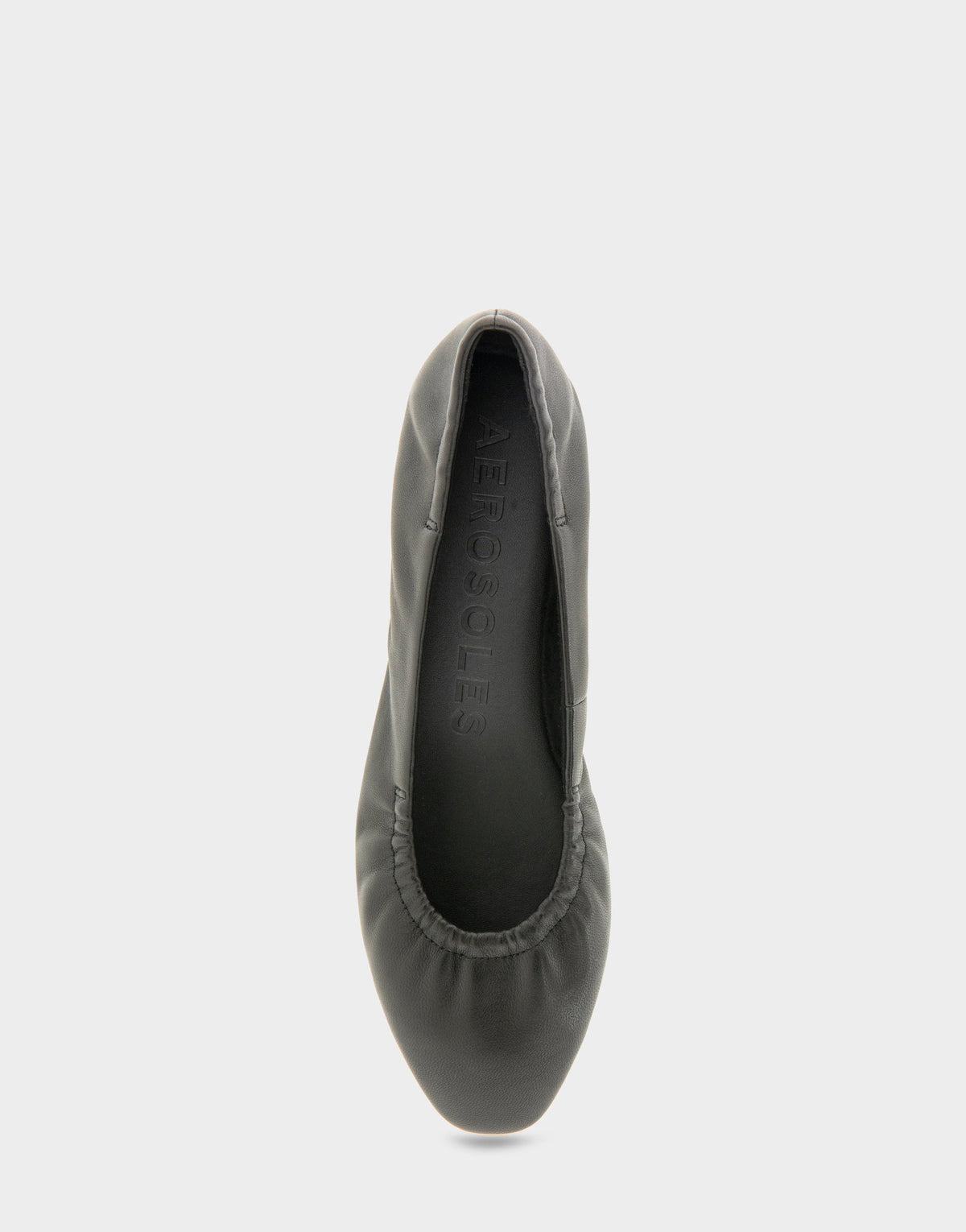 Aerosoles Women's Ballet Flat in Black Leather