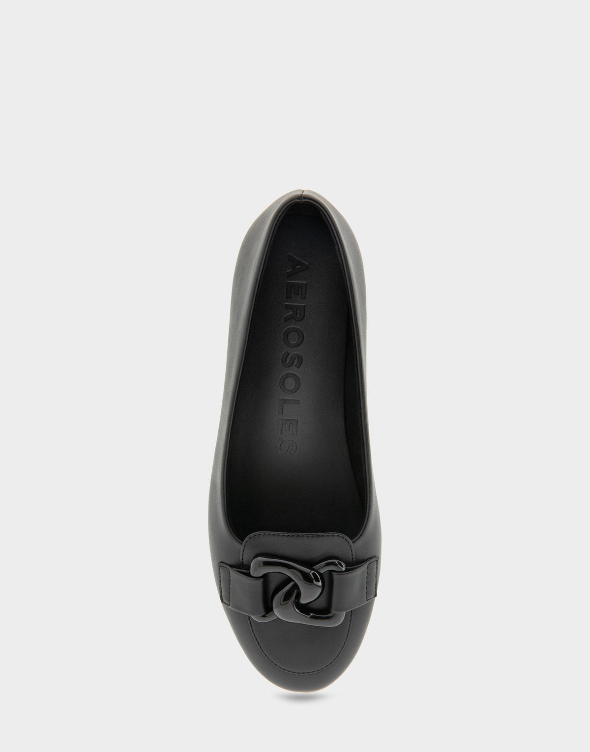 Aerosoles Women's Ballet Flat in Black Faux Leather