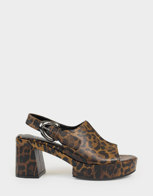 Aerosoles Women's Platform Sandal in Leopard Print Faux Leather