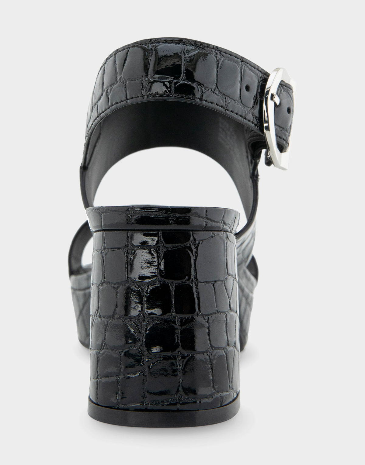 Aerosoles Comfortable Women's Platform Sandal in Black Jelly Croco Black Croco Faux Leather