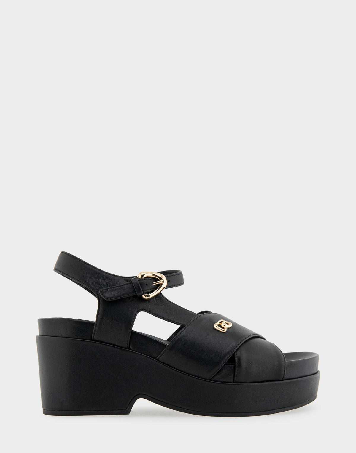 Aerosoles Comfortable Women's Platform Sandals in Black Leather