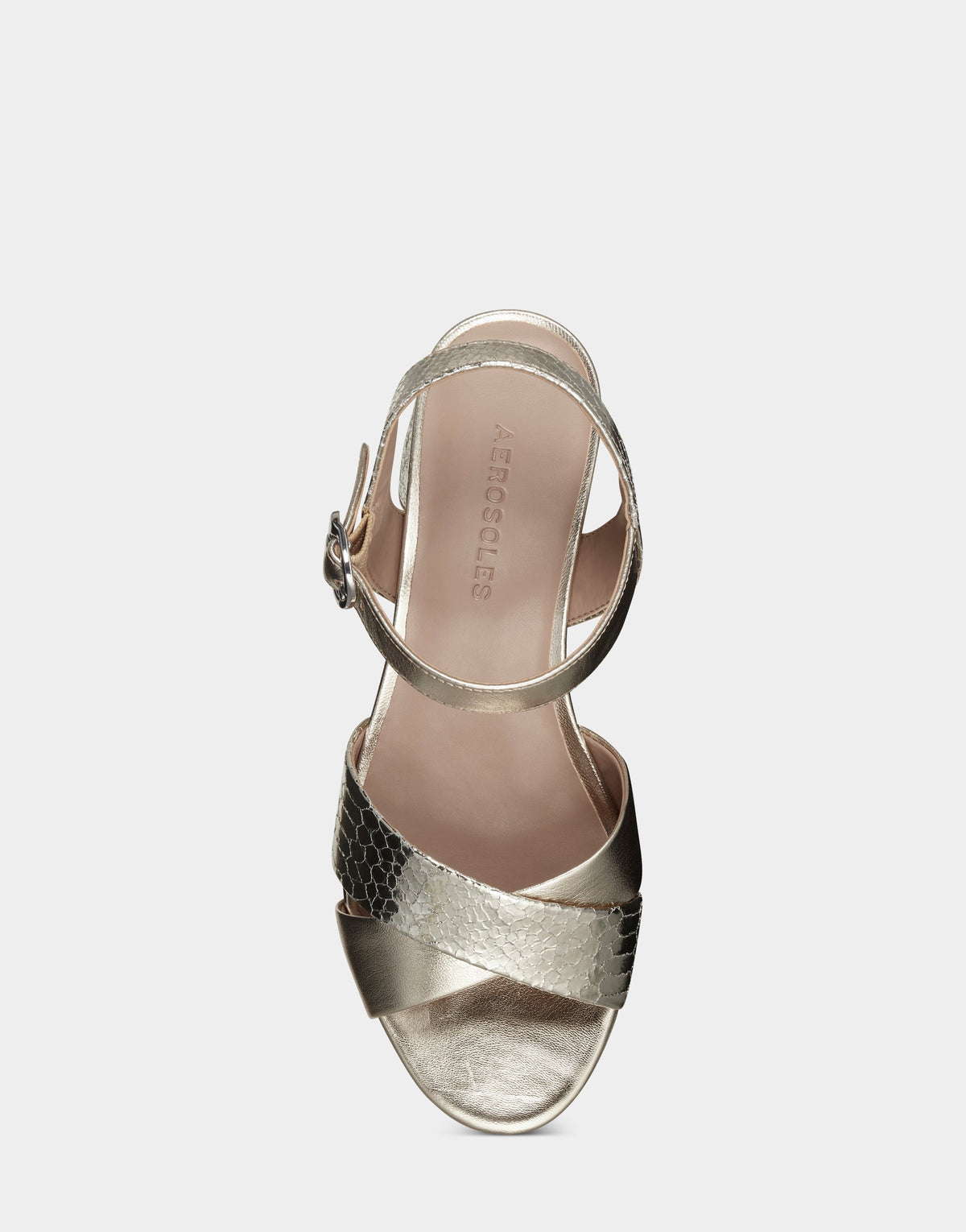 Aerosoles Comfortable Women's Sandal in Gold Genuine Leather