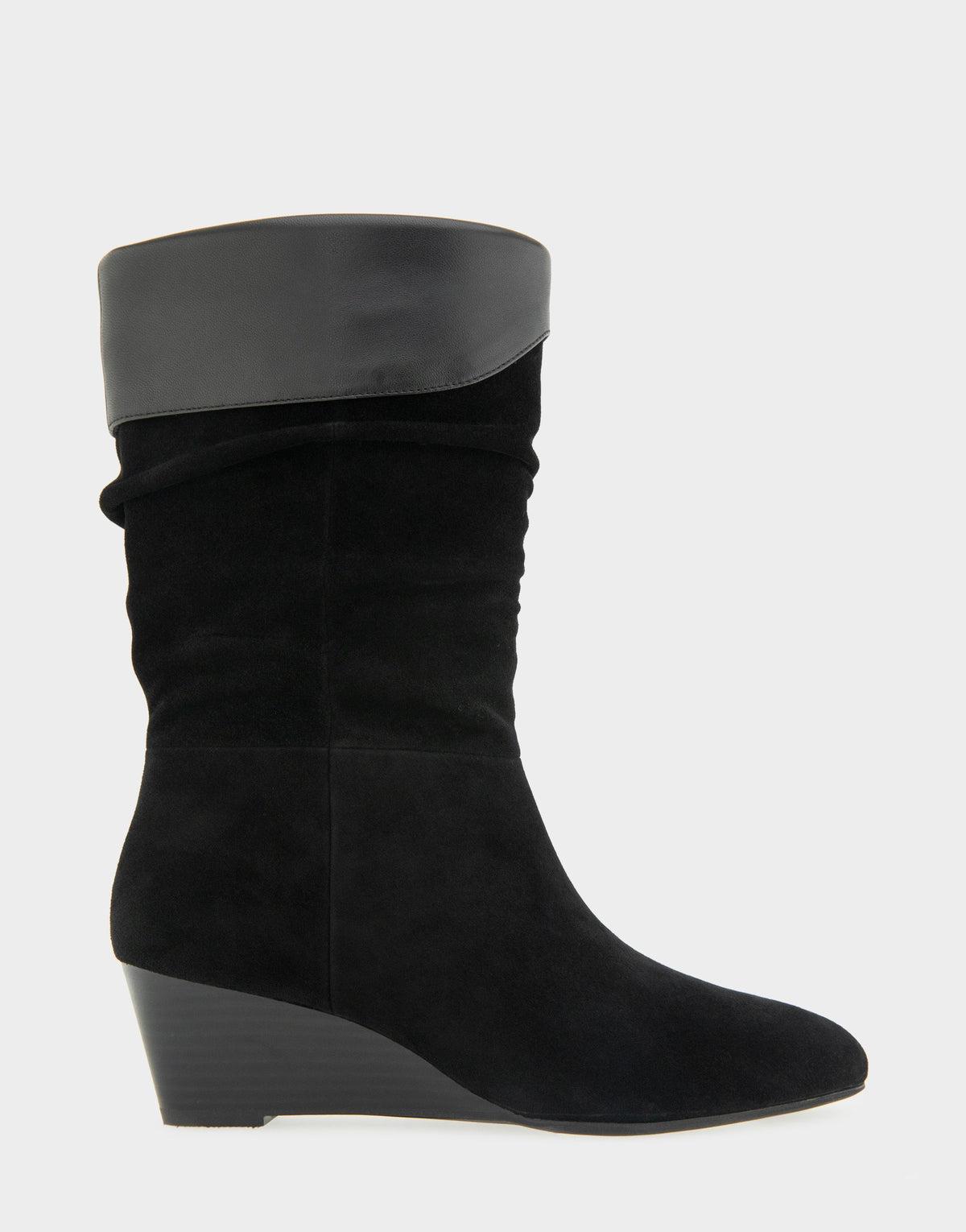 Aerosoles Comfortable Women's Mid Calf Boot In Black Suede