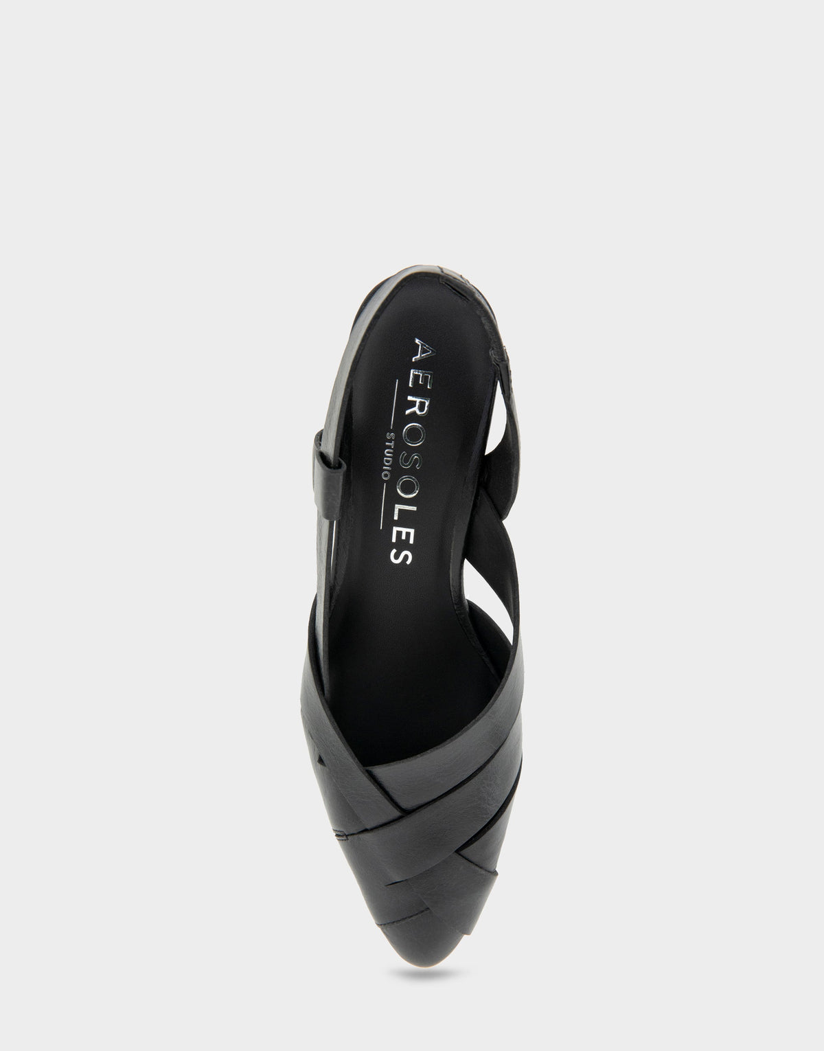 Aerosoles Comfortable Women's Wedge Heels in Black Burnished Leather