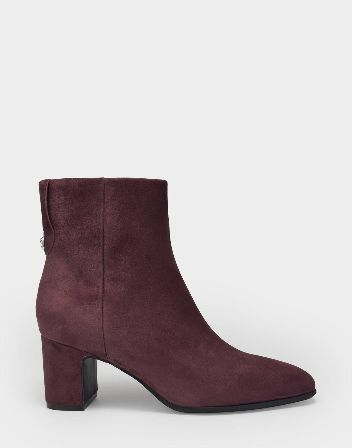 Aerosoles Comfortable Women's Mid Block Heel Bootie In Burgundy Suede