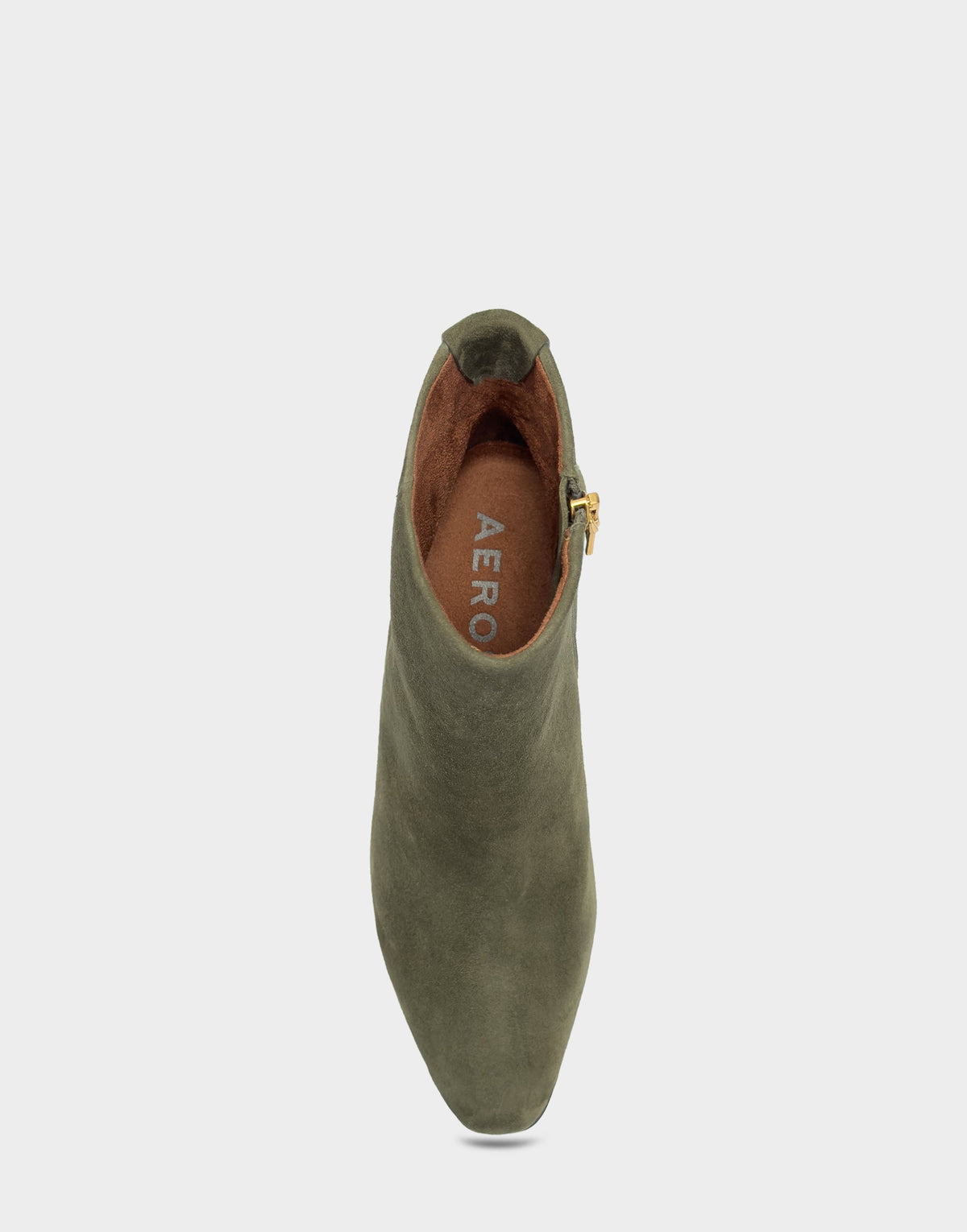 Aerosoles Comfortable Women's Mid Block Heel Bootie In Green Suede