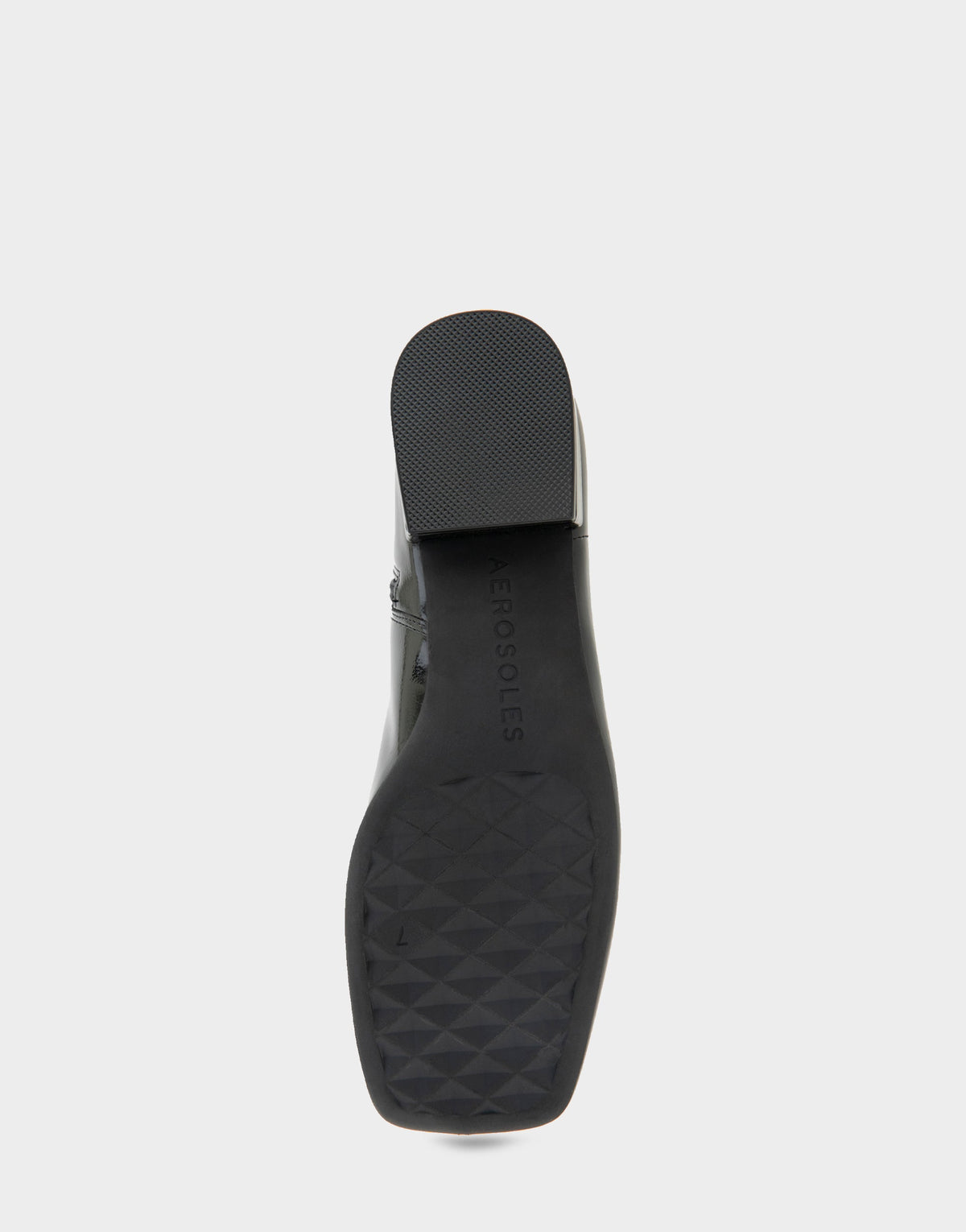 Aerosoles Comfortable Women's Low Block Heel Bootie In Black Patent Faux Leather