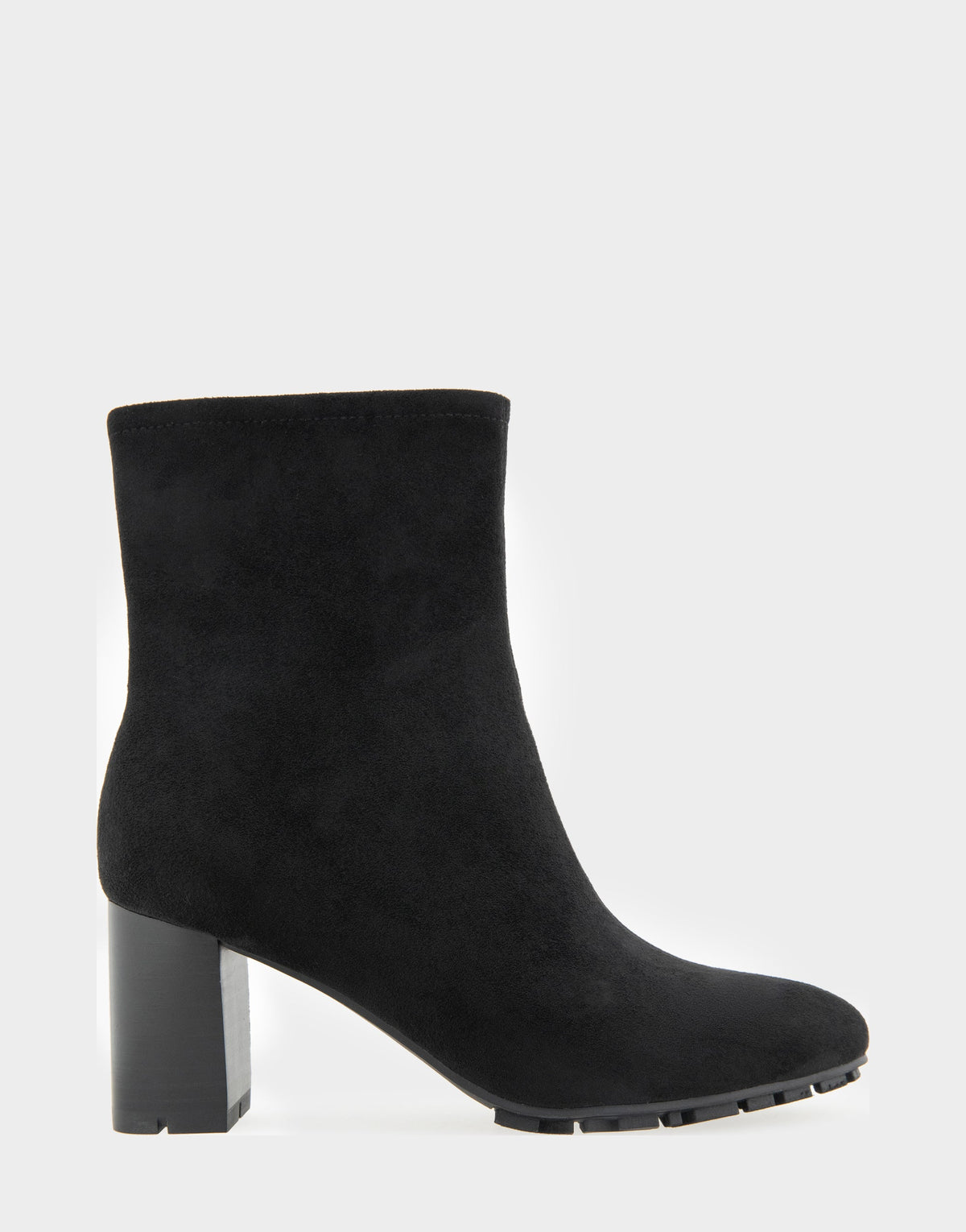 Aerosoles Comfortable Women's Mid Block Heel Bootie In Black Faux Suede