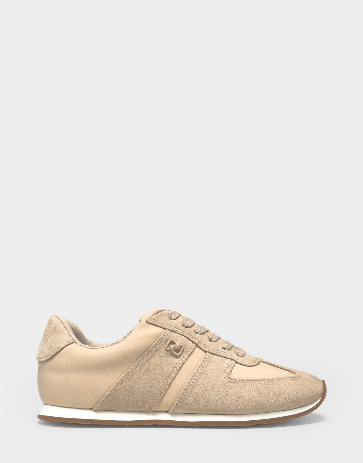 Aerosoles Comfortable Women's Lace Up Sneaker In Beige Faux Suede